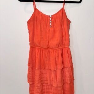 Lily Rose Coral Tiered Dress for Girls